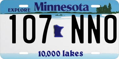 MN license plate 107NNO