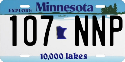 MN license plate 107NNP