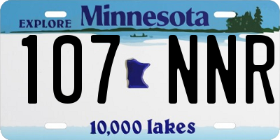 MN license plate 107NNR