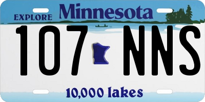 MN license plate 107NNS