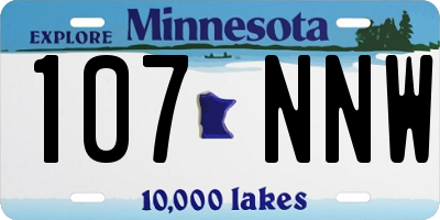 MN license plate 107NNW