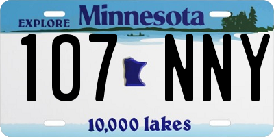 MN license plate 107NNY