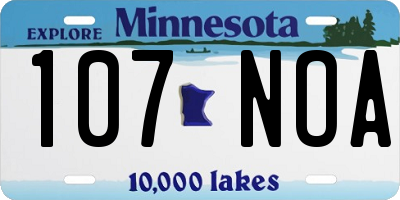 MN license plate 107NOA