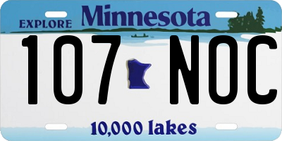 MN license plate 107NOC