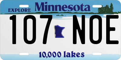 MN license plate 107NOE
