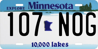 MN license plate 107NOG