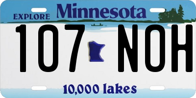 MN license plate 107NOH