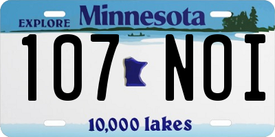 MN license plate 107NOI