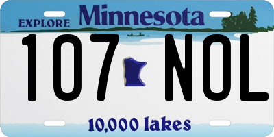 MN license plate 107NOL