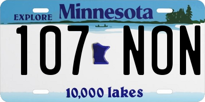 MN license plate 107NON
