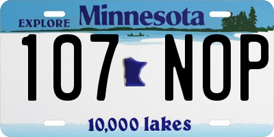 MN license plate 107NOP