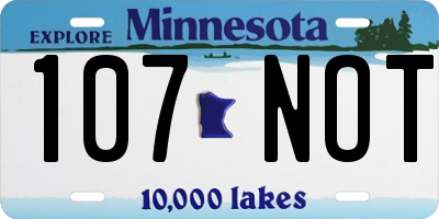 MN license plate 107NOT