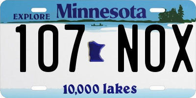 MN license plate 107NOX