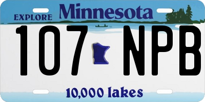 MN license plate 107NPB
