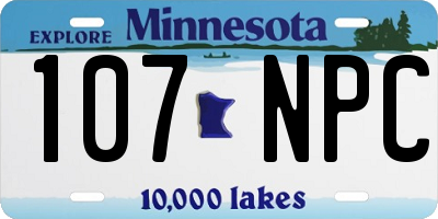 MN license plate 107NPC