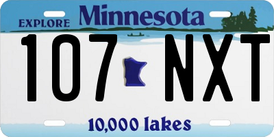 MN license plate 107NXT