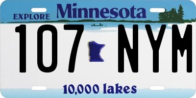 MN license plate 107NYM