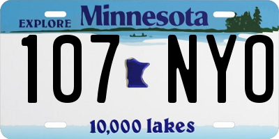 MN license plate 107NYO