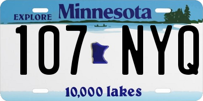 MN license plate 107NYQ