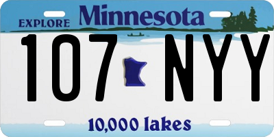 MN license plate 107NYY