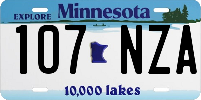 MN license plate 107NZA