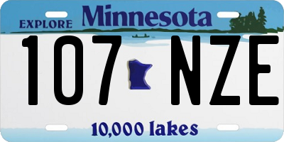 MN license plate 107NZE
