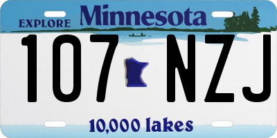 MN license plate 107NZJ