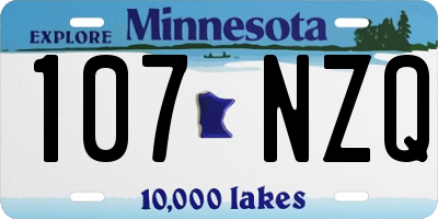 MN license plate 107NZQ
