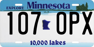 MN license plate 107OPX
