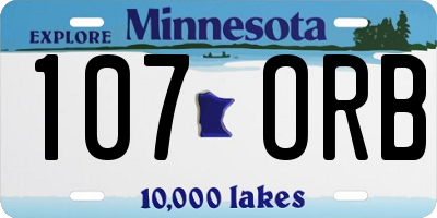 MN license plate 107ORB