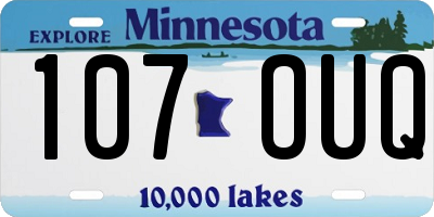 MN license plate 107OUQ