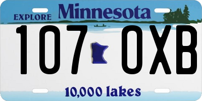 MN license plate 107OXB