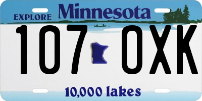 MN license plate 107OXK
