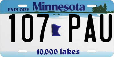 MN license plate 107PAU