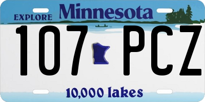 MN license plate 107PCZ