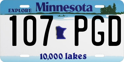 MN license plate 107PGD