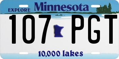 MN license plate 107PGT
