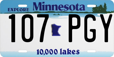 MN license plate 107PGY