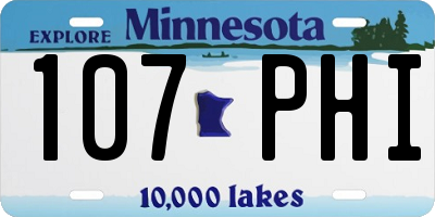 MN license plate 107PHI