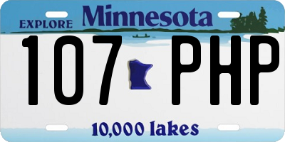 MN license plate 107PHP