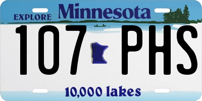 MN license plate 107PHS