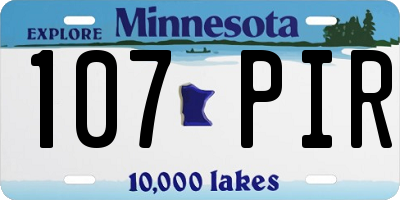 MN license plate 107PIR