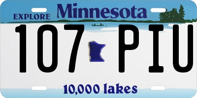 MN license plate 107PIU