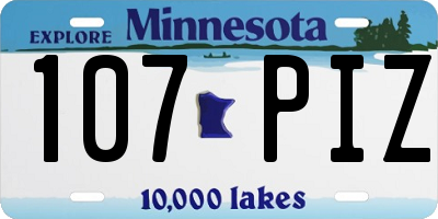MN license plate 107PIZ