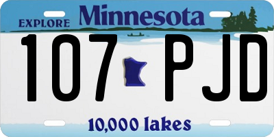 MN license plate 107PJD