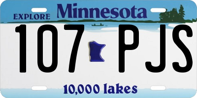 MN license plate 107PJS