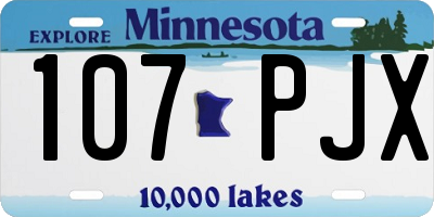 MN license plate 107PJX