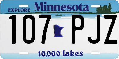 MN license plate 107PJZ