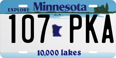 MN license plate 107PKA
