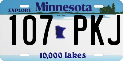 MN license plate 107PKJ